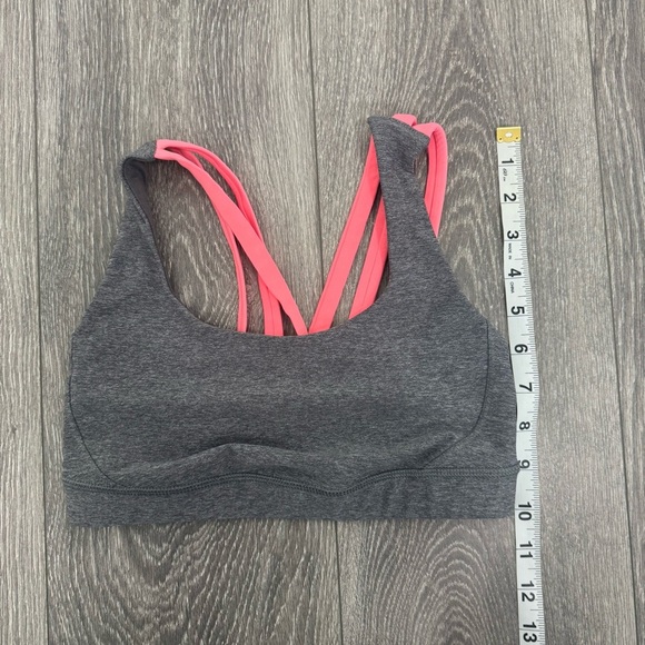 Lululemon Energy Bra Heathered Slate Grapefruit SZ 4 - Picture 11 of 11